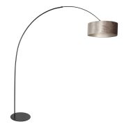 Floor lamp Curve 4263ZW - black arc lamp with grey velvet shade