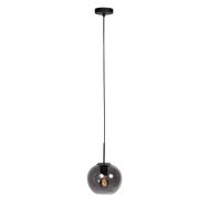 HaloSwap 4292ZW – Schwarze Hängelampe mit kugelförmigem Rauchglas Ø20 cm