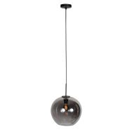 HaloSwap 4294ZW – Schwarze Hängelampe mit kugelförmigem Rauchglas Ø30 cm