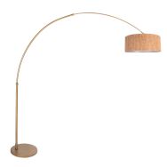 Booglamp Sparkled Light 4335BR brons met beige kurkstructuur kap