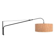 Wandleuchte Elegant Classy 4336ZW schwarz mit beigem Korkschirm Ø50 cm