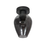 Plafondlamp Bloeba 4372ZW met rookglas druppelkap Ø15 cm