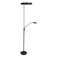 Soleil 2 4388ZW – Zwarte vloerlamp met flexibele leesarm