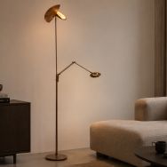 Vloerlamp Zenith 2 4390BR brons met dubbele reflector