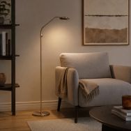Lampe sur pied Zenith 2 accu 4398BR en bronze brossé avec bras flexible
