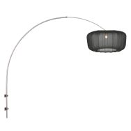 Bogen-Wandlampe Vela Lino 4403ST Stahl mit schwarzem Textilschirm