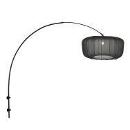 Arc wall lamp Vela Lino 4410ZW black with black fabric shade