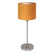 Tafellamp Noor 4413ST – Gebürsteter Stahl mit goldener Velours-Schirm