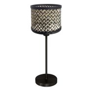 Table lamp Noor 4420ZW – Black steel with natural bamboo shade