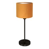 Lampe de table Noor 4424ZW – Acier noir avec abat-jour en velours doré