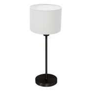 Tischlampe Noor 4425ZW – Schwarzes Stahl mit weißem Leinen-Schirm