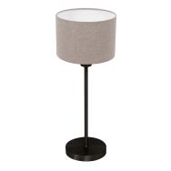 Tischlampe Noor 4426ZW – Schwarzes Stahl mit taupe Leinen-schirm