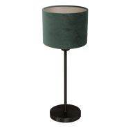 Tischlampe Noor 4427ZW – Schwarzes Stahl mit grünem Samtschirm (Greenwave Kollektion)
