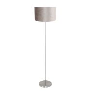 Bodenlampe Noor 4430ST – Gebürstetes Stahl mit grauem Velours-Schirm