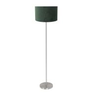 Stehlampe Noor 4434ST – Gebürsteter Stahl mit grüner Velours-Schirm