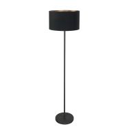 Lampe sur pied Noor 4436ZW – Structure noire avec abat-jour en lin noir