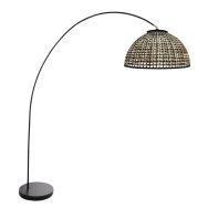Arc lamp Solva 4467ZW with natural black bamboo shade