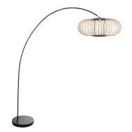 Arc lamp Solva 4468ZW with natural black bamboo shade