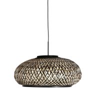 Nox Light 4476ZW – lampe de sol en bambou tressé noir et naturel Ø50