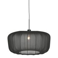 Suspension Vela Lino 4486ZW noir avec abat-jour en tissu noir Ø60 cm