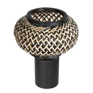 Nox Light 4498ZW – Tischlampe mit Bambusschirm und schwarzem Design