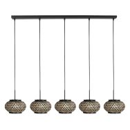 Nox Light 4528ZW – Hängeleuchte mit 5 Bambusschirmen