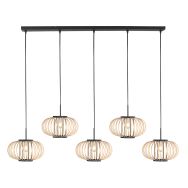 Suspension Silva 4529ZW – lampe en bambou à 5 lumières pour la table à manger