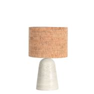 Travino 4557CR tafellamp met travertin voet en kurken kap