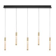 Alisio 4578ME 5-light luxury glass pendant lamp in brass