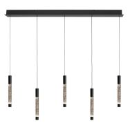 Alisio 4578ZW 5-light luxurious glass pendant lamp in black