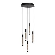 Alisio 4579ZW 5-light luxury pendant lamp made of glass in black