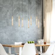 Pendant lamp Alisio 4581ME 8-light luxury glass in brass