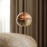 Belluno 4587ME – Suspension en laiton avec verre ambre