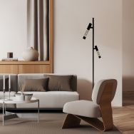 Alisio 4597ZW 2-light luxury glass floor lamp in black with push dimmer