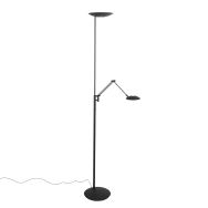 Stehlampe Daphne 2 4602ZW - schwarze Uplight mit Lesearm