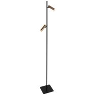 Lampadaire Lumo 4608BR – lampe de lecture moderne à deux lumières avec accents en bronze