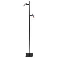 Stehlampe Lumo 4608ST – moderne Zweilight-Leseleuchte mit Stahlakzenten