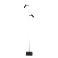 Lampe sur pied Lumo 4608ZW – lampe de lecture LED noire à deux lumières élégante