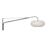 Lampe murale Silva Alba 4626ZW noire avec abat-jour en lin Ø60 cm