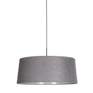 HaloSwap 4644ZW – Zwarte hanglamp met grijs linnen kap Ø48 cm