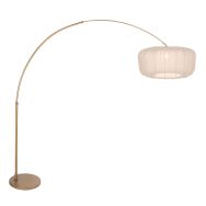 Luminaires sur pied Vela Lino 4673BR en bronze avec abat-jour en textile beige-crème
