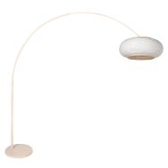 Lampe arc Silva Alba 4677CR crème avec abat-jour en lin Ø60 cm