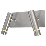 Applique Volari 4713ST acier 2-lampes avec têtes réglables