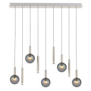 Steel pendant lamp Volari 4719ST, 9-light with smoke glass
