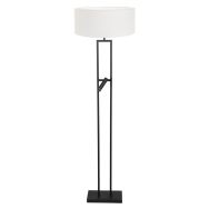 Floor lamp Stang 4725ZW with coarse white linen shade and reading light