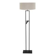 Stehlampe Stang 4726ZW mit grauem Leinen-Schirm und Leselicht