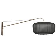 Applique Vela Lino 4749BR en bronze avec abat-jour en textile noir Ø60 cm
