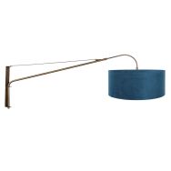 Applique Élégante Classy 4752BR en bronze avec abat-jour en velours bleu Ø50 cm