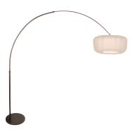 Lampadaire Vela Lino 4762CA cacao avec abat-jour en textile beige-crème