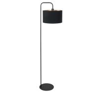 Lampe de sol Stang 4775ZW, lampe de sol noire avec un abat-jour en lin fin